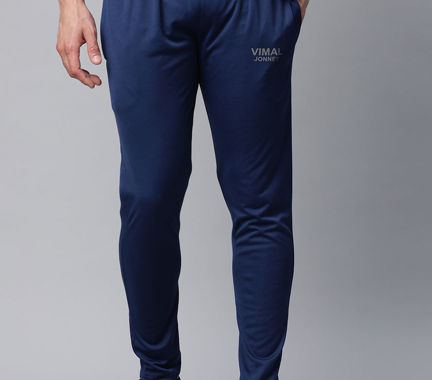 Mack Jonney Dryfit Polyster Lycra Solid Blue Trackpant for Men