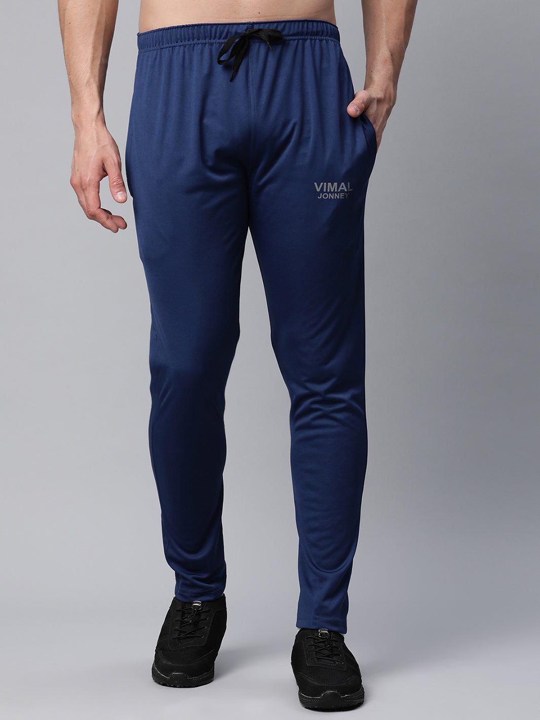 Mack Jonney Dryfit Polyster Lycra Solid Blue Trackpant for Men