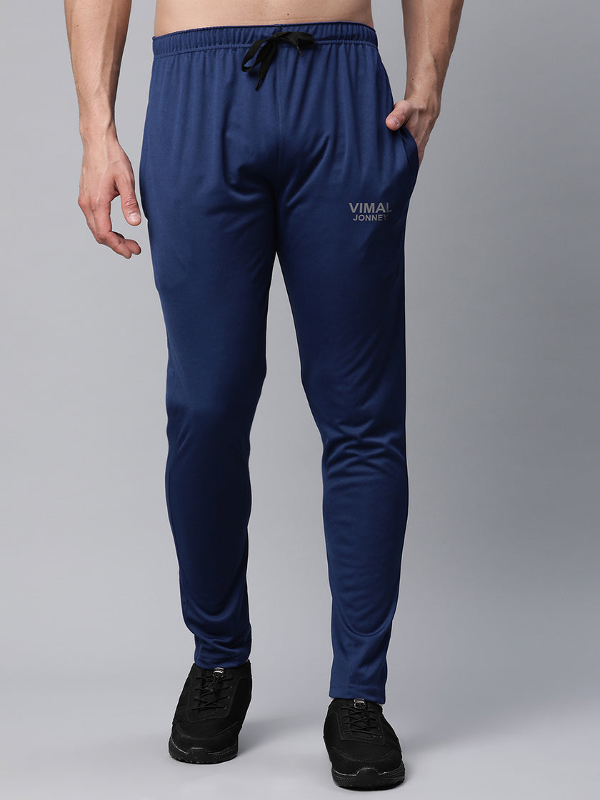 Mack Jonney Dryfit Polyster Lycra Solid Blue Trackpant for Men