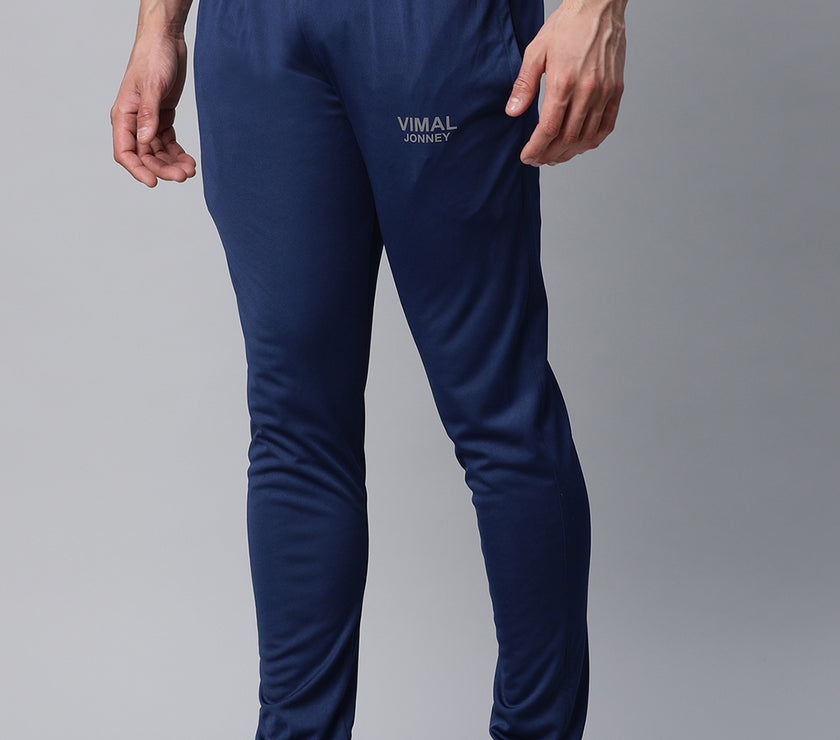 Mack Jonney Dryfit Polyster Lycra Solid Blue Trackpant for Men