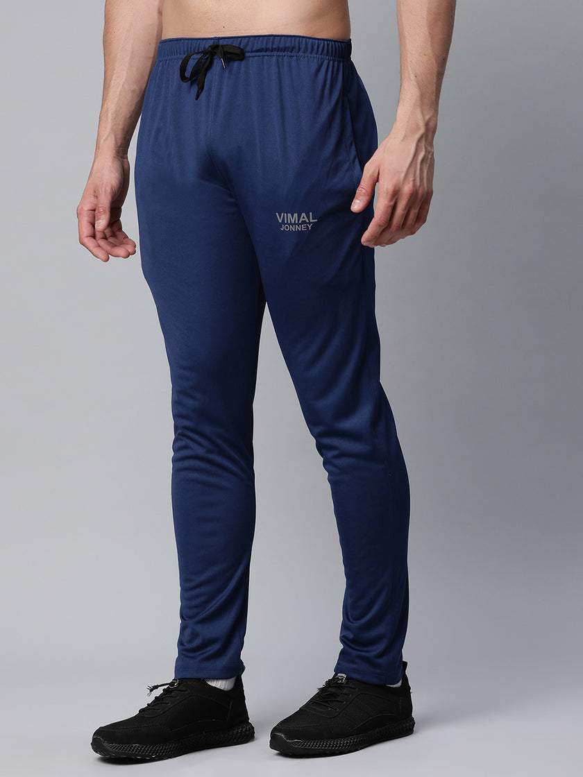 Mack Jonney Dryfit Polyster Lycra Solid Blue Trackpant for Men