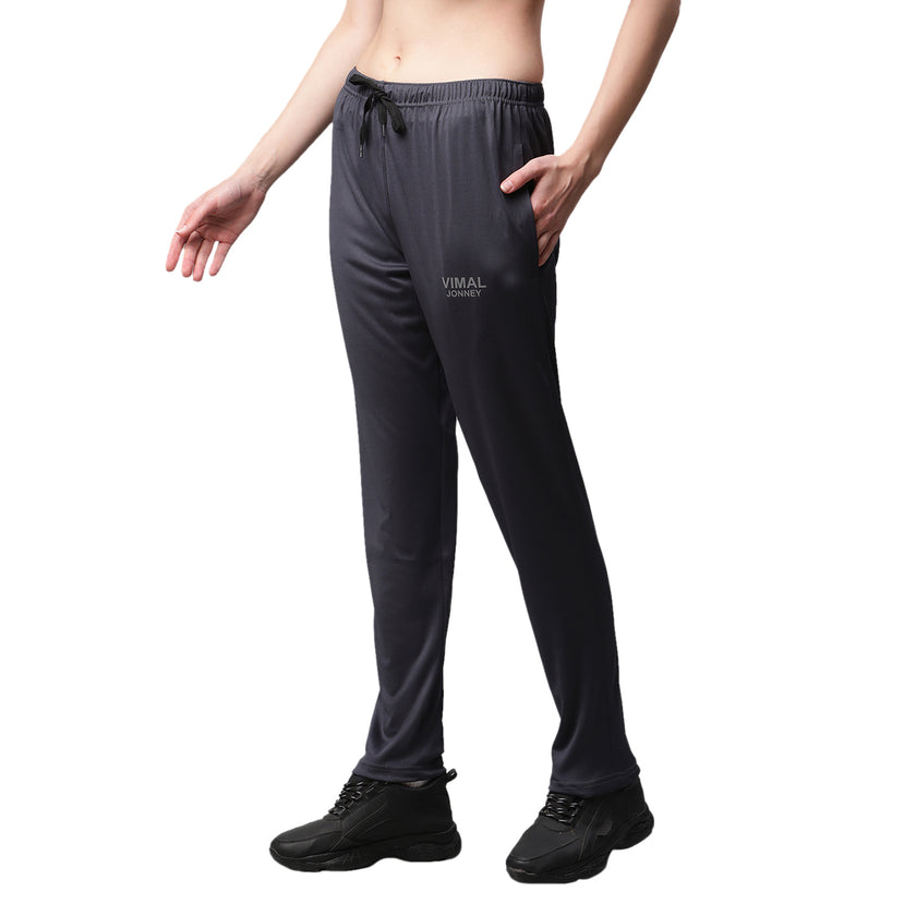 Mack Jonney Dryfit Solid Grey Trackpant for Women