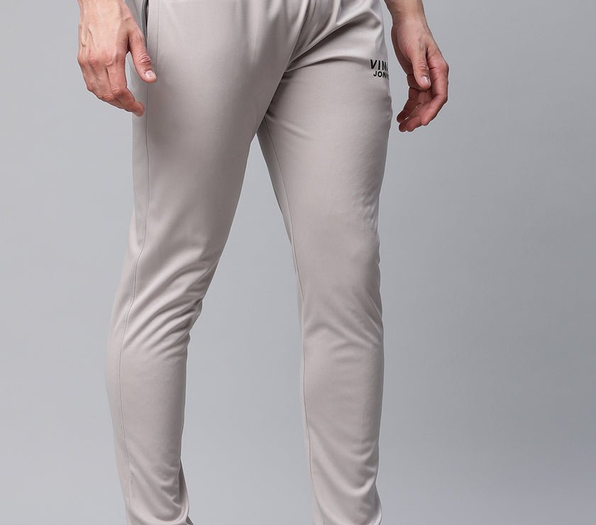 Mack Jonney Dryfit Polyster Lycra Solid Light Grey Trackpant for Men