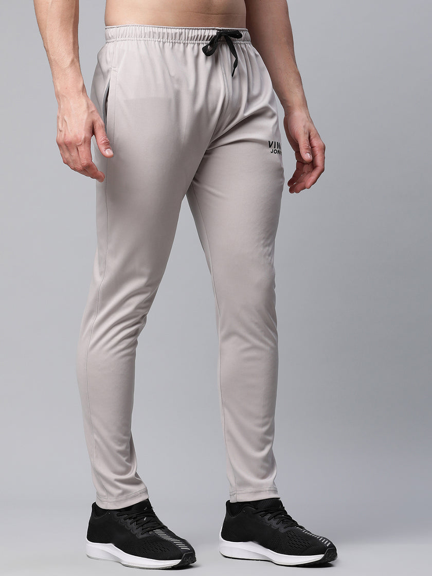 Mack Jonney Dryfit Polyster Lycra Solid Light Grey Trackpant for Men