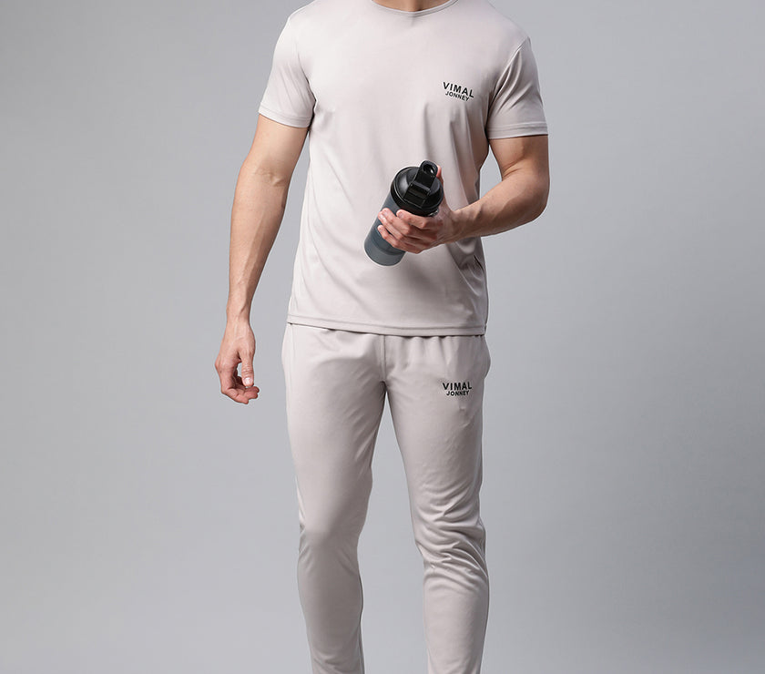 Mack Jonney Dryfit Polyster Lycra Solid Light Grey Trackpant for Men