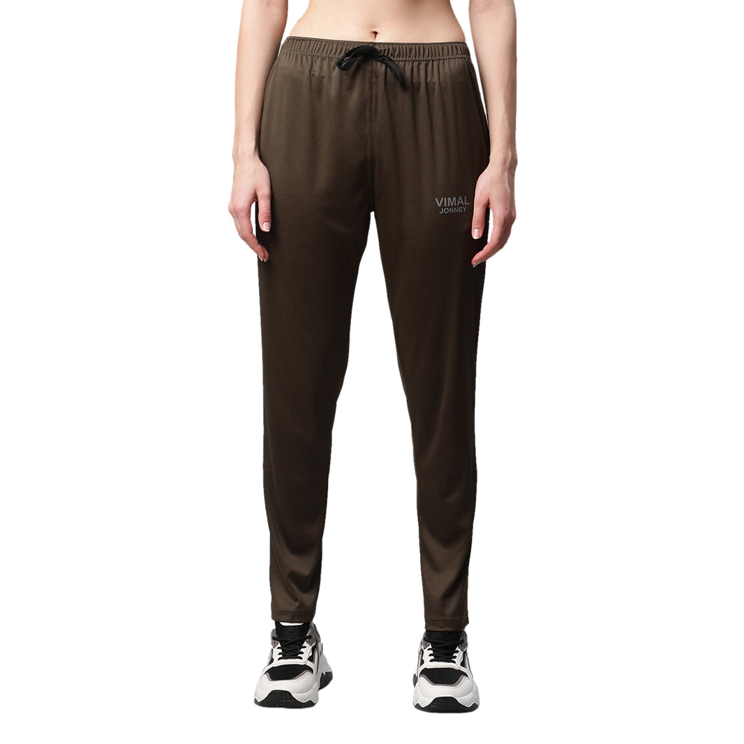 Mack Jonney Dryfit Solid Olive Trackpant for Women