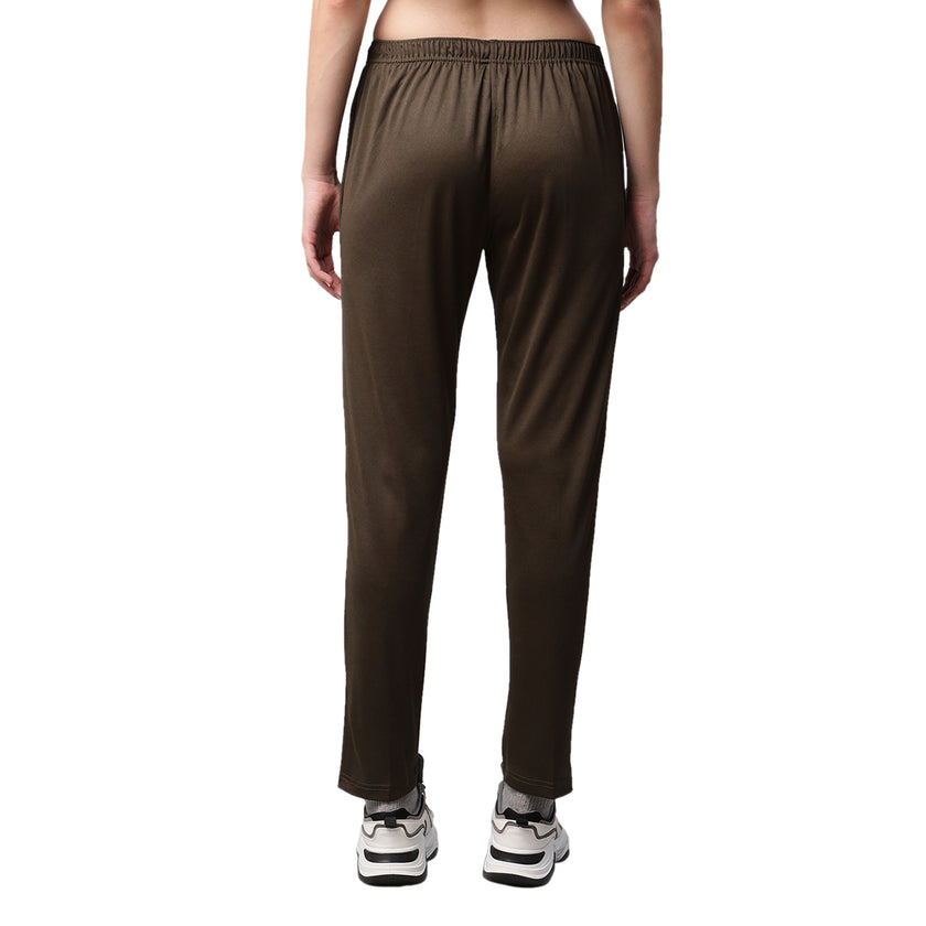 Mack Jonney Dryfit Solid Olive Trackpant for Women