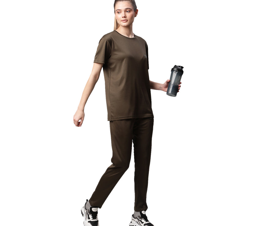 Mack Jonney Dryfit Solid Olive Trackpant for Women