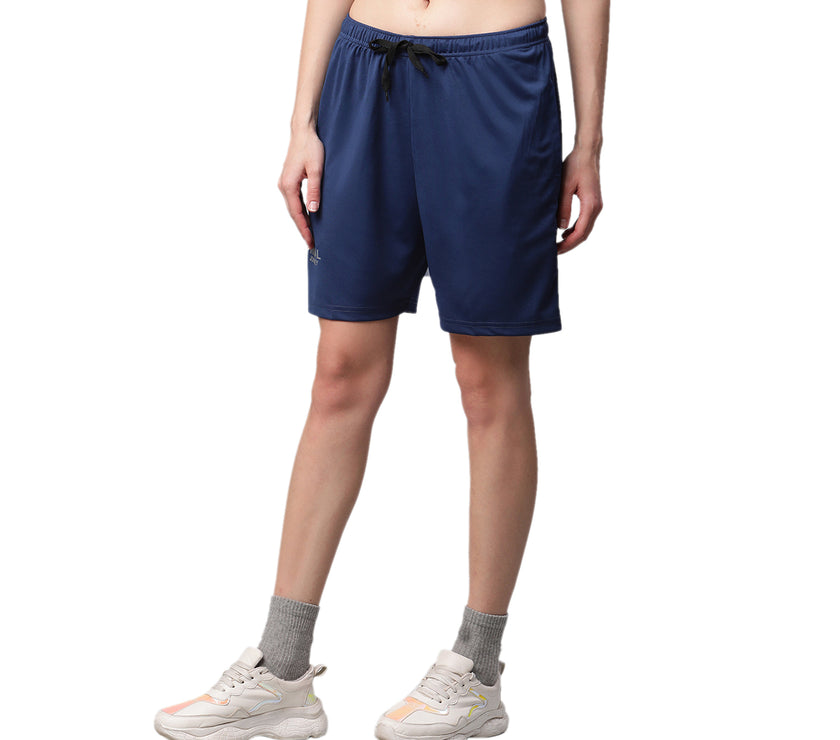 Mack Jonney Dryfit Solid Blue Shorts for Women