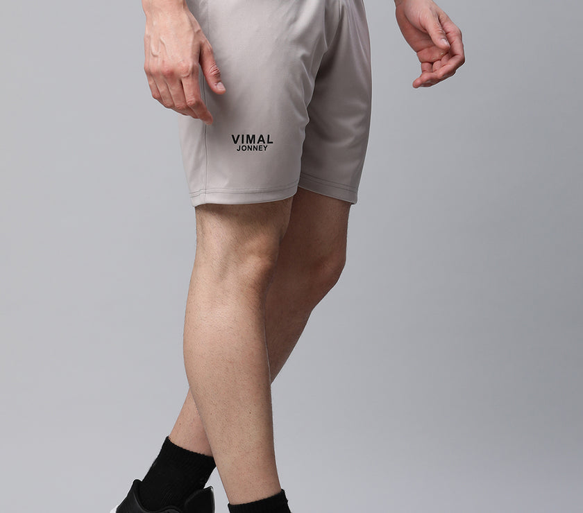 Mack Jonney Dryfit Solid Light Grey Shorts for Men