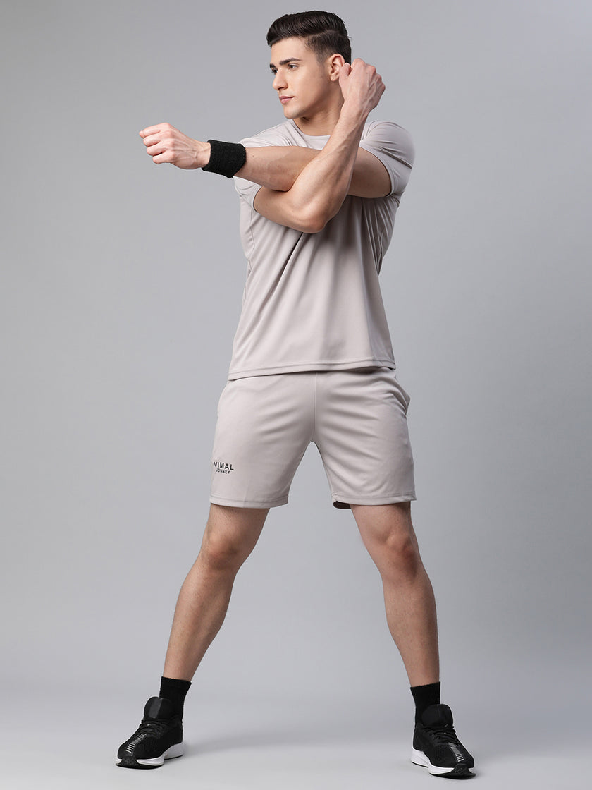Mack Jonney Dryfit Solid Light Grey Shorts for Men