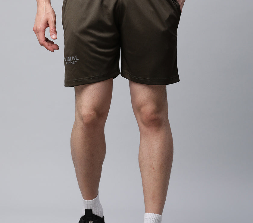 Mack Jonney Dryfit Solid Olive Shorts for Men