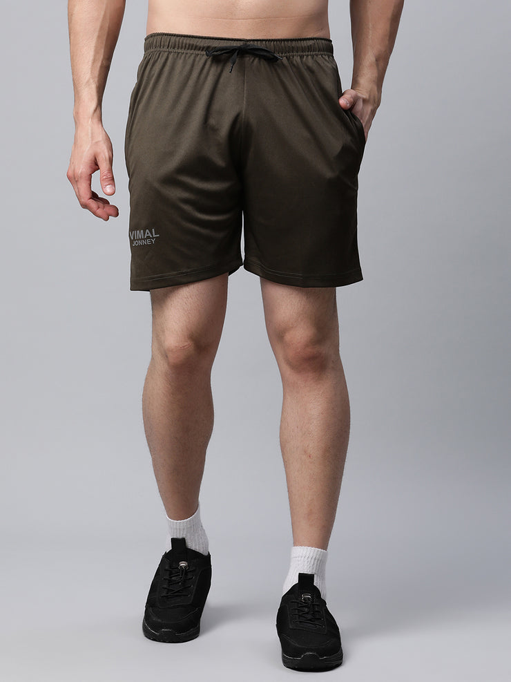 Mack Jonney Dryfit Solid Olive Shorts for Men