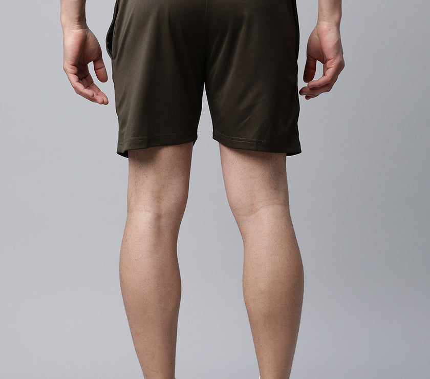 Mack Jonney Dryfit Solid Olive Shorts for Men