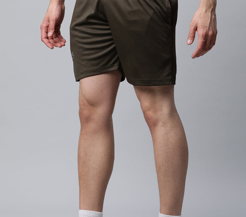 Mack Jonney Dryfit Solid Olive Shorts for Men