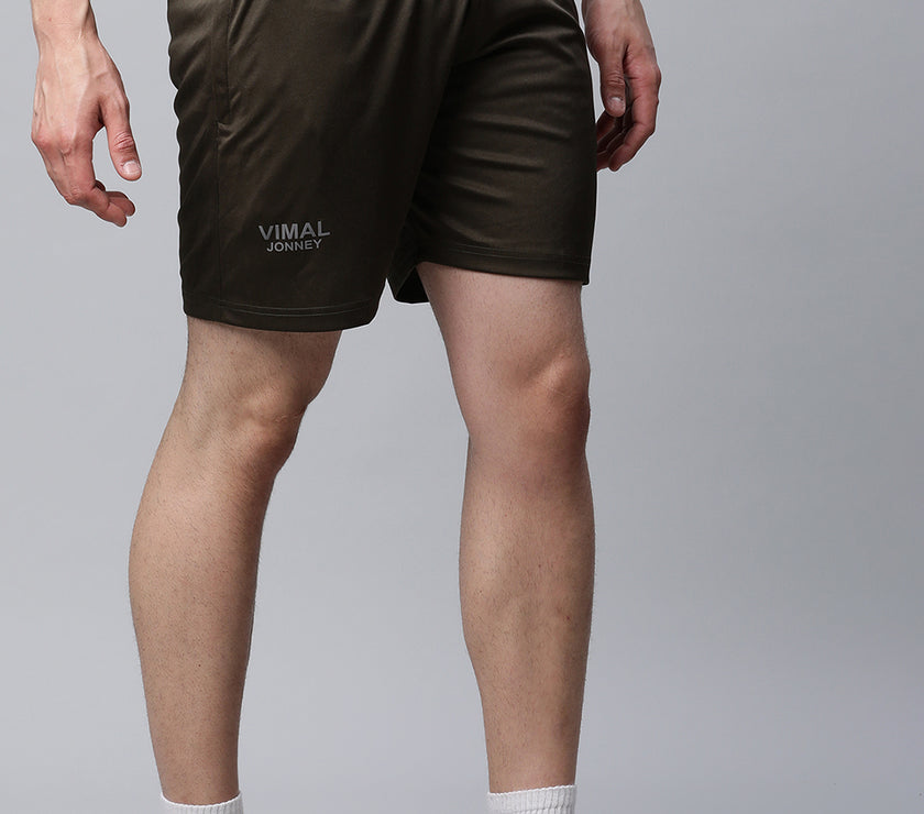 Mack Jonney Dryfit Solid Olive Shorts for Men