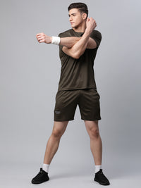 Mack Jonney Dryfit Solid Olive Shorts for Men
