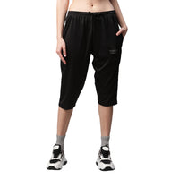 Mack Jonney Dryfit Solid Black Capri for Women