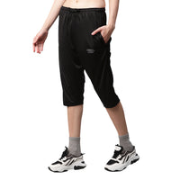 Mack Jonney Dryfit Solid Black Capri for Women