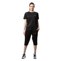 Mack Jonney Dryfit Solid Black Capri for Women