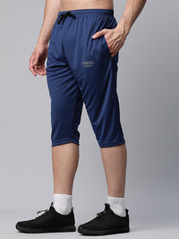 Mack Jonney Dryfit Solid Blue 3/4th Capri for Men
