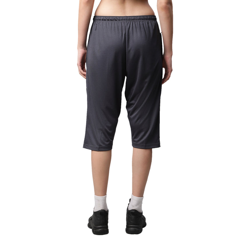 Mack Jonney Dryfit Solid Grey Capri for Women