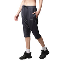Mack Jonney Dryfit Solid Grey Capri for Women