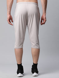 Mack Jonney Dryfit Solid Light Grey 3/4th Capri for Men