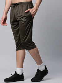 Mack Jonney Dryfit Solid Olive 3/4th Capri for Men