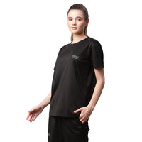 Mack Jonney Dryfit Solid Black T-shirt for Women