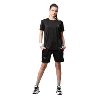 Mack Jonney Dryfit Solid Black T-shirt for Women