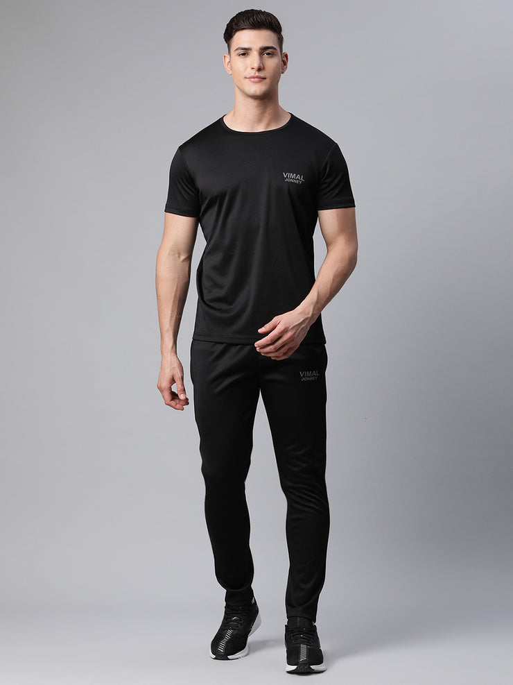 Mack Jonney Dryfit Solid Black Tracksuit for Men