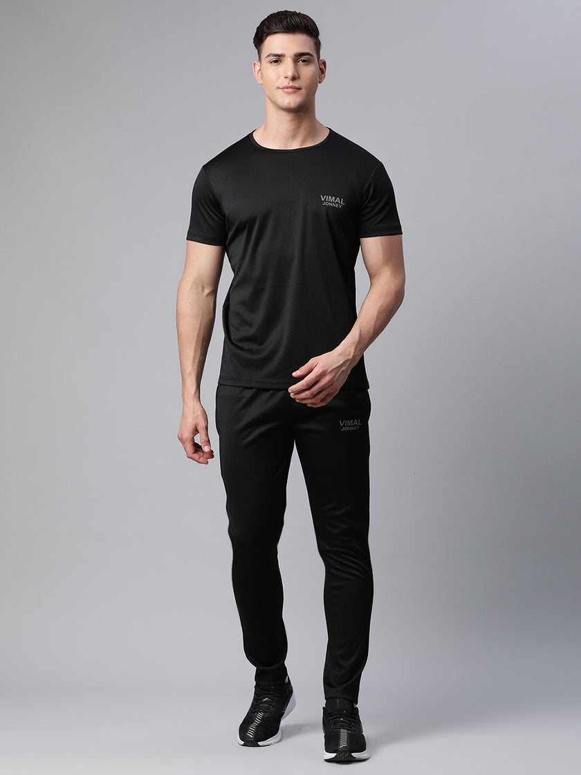 Mack Jonney Dryfit Solid Black Tracksuit for Men
