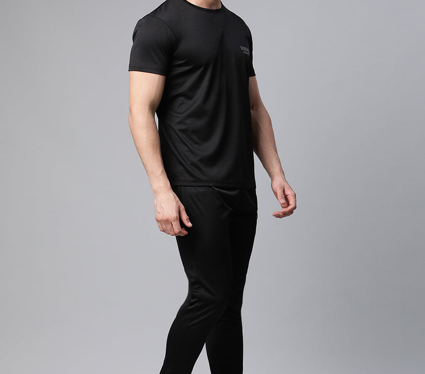 Mack Jonney Dryfit Solid Black Tracksuit for Men