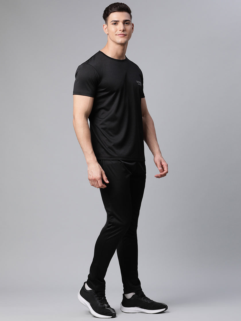 Mack Jonney Dryfit Solid Black Tracksuit for Men