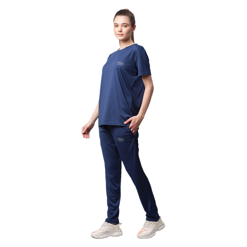 Mack Jonney Dryfit Solid Blue Tracksuit for Women