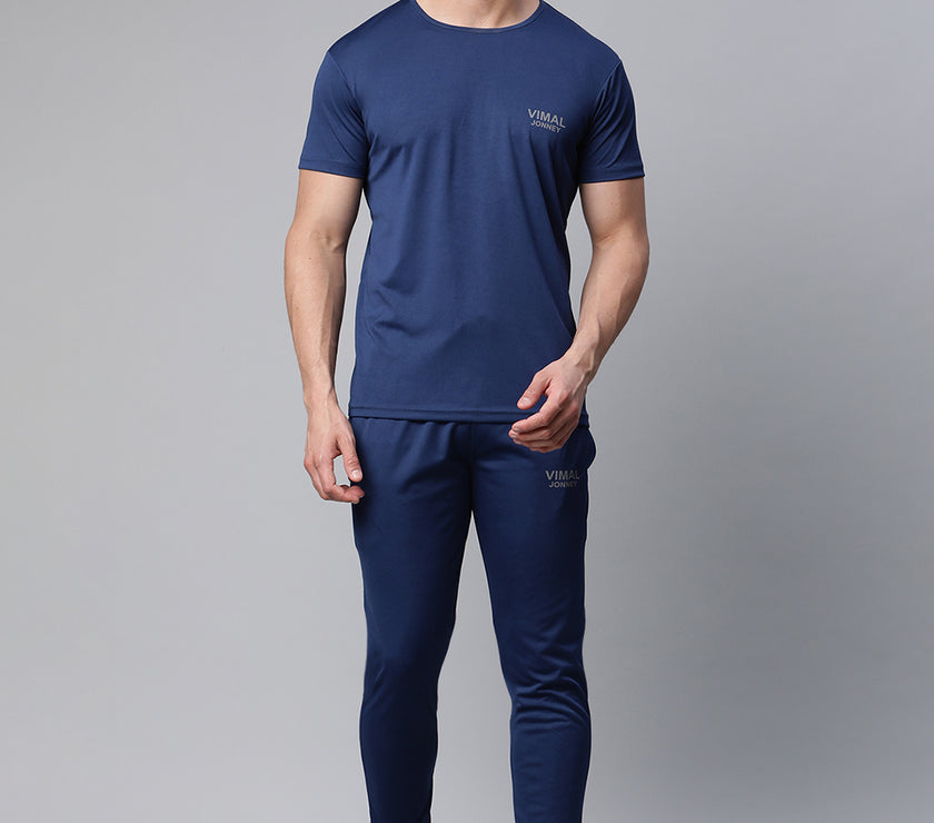Mack Jonney Dryfit Solid Blue Tracksuit for Men