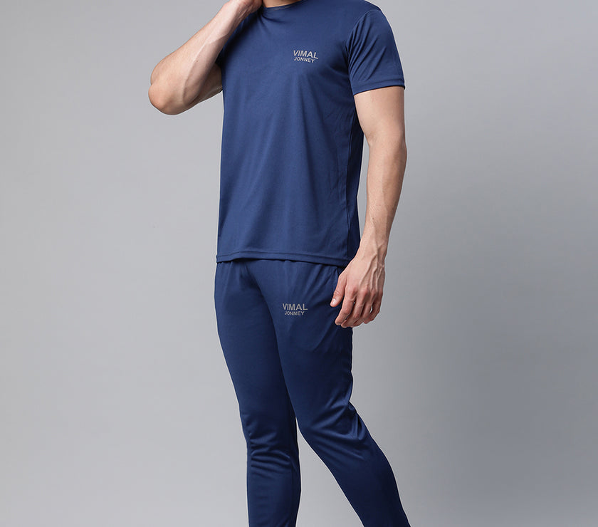 Mack Jonney Dryfit Solid Blue Tracksuit for Men