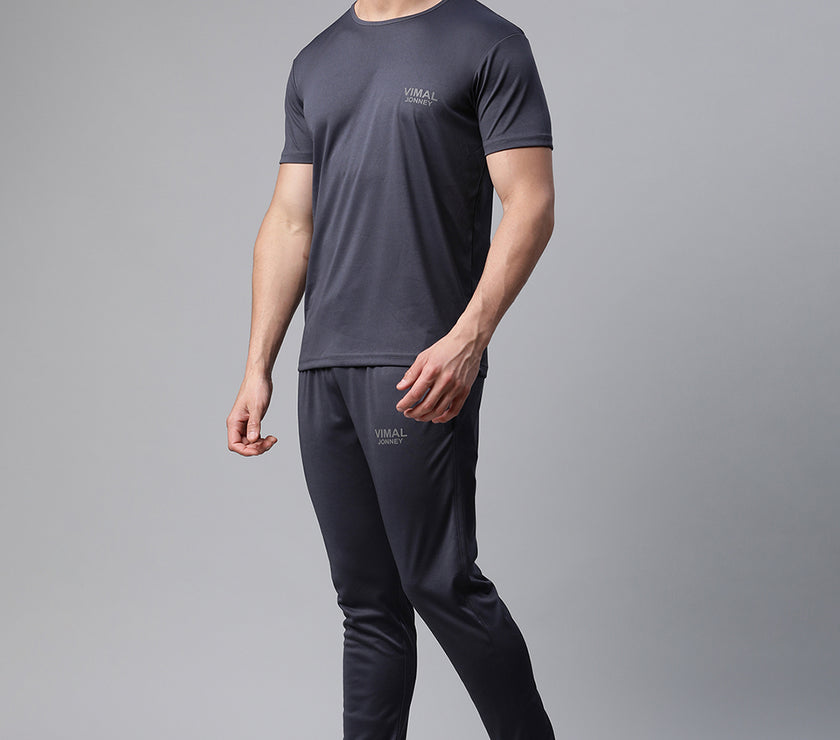 Mack Jonney Dryfit Solid Grey Tracksuit for Men