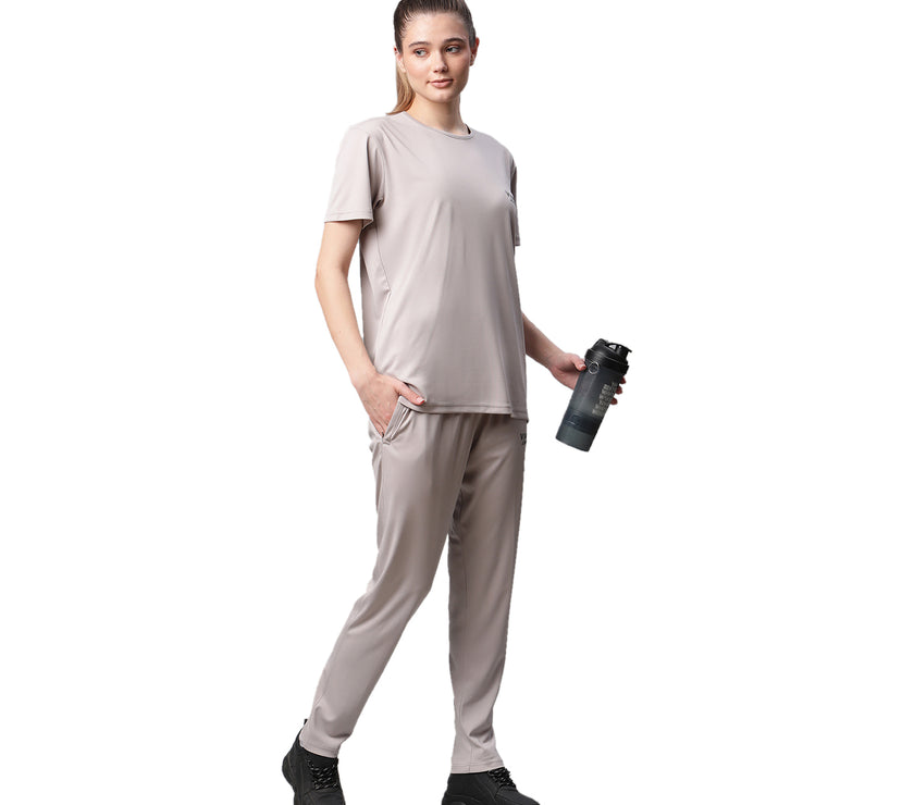 Mack Jonney Dryfit Solid Light Grey Tracksuit for Women
