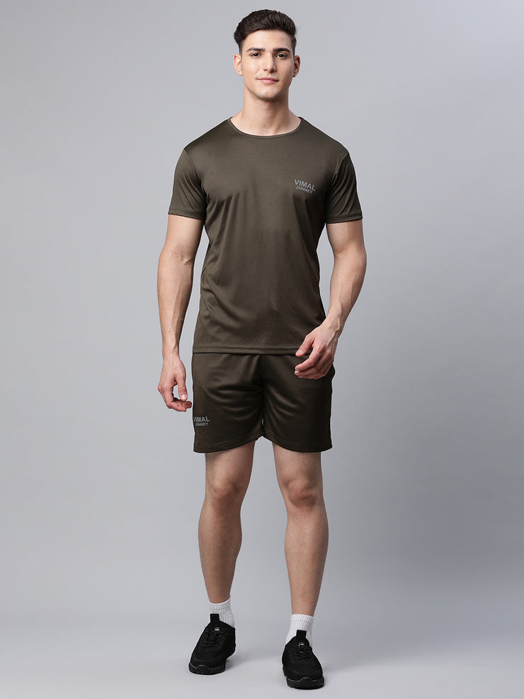 Mack Jonney Dryfit Solid Olive Tracksuit for Men