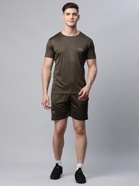 Mack Jonney Dryfit Solid Olive Tracksuit for Men