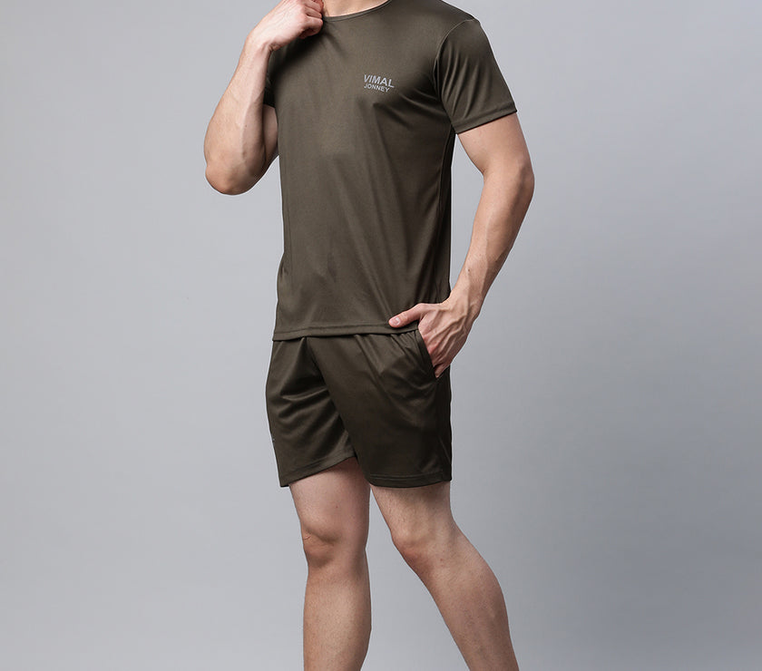 Mack Jonney Dryfit Solid Olive Tracksuit for Men