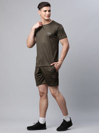 Mack Jonney Dryfit Solid Olive Tracksuit for Men