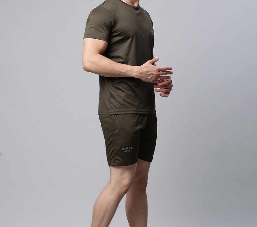 Mack Jonney Dryfit Solid Olive Tracksuit for Men