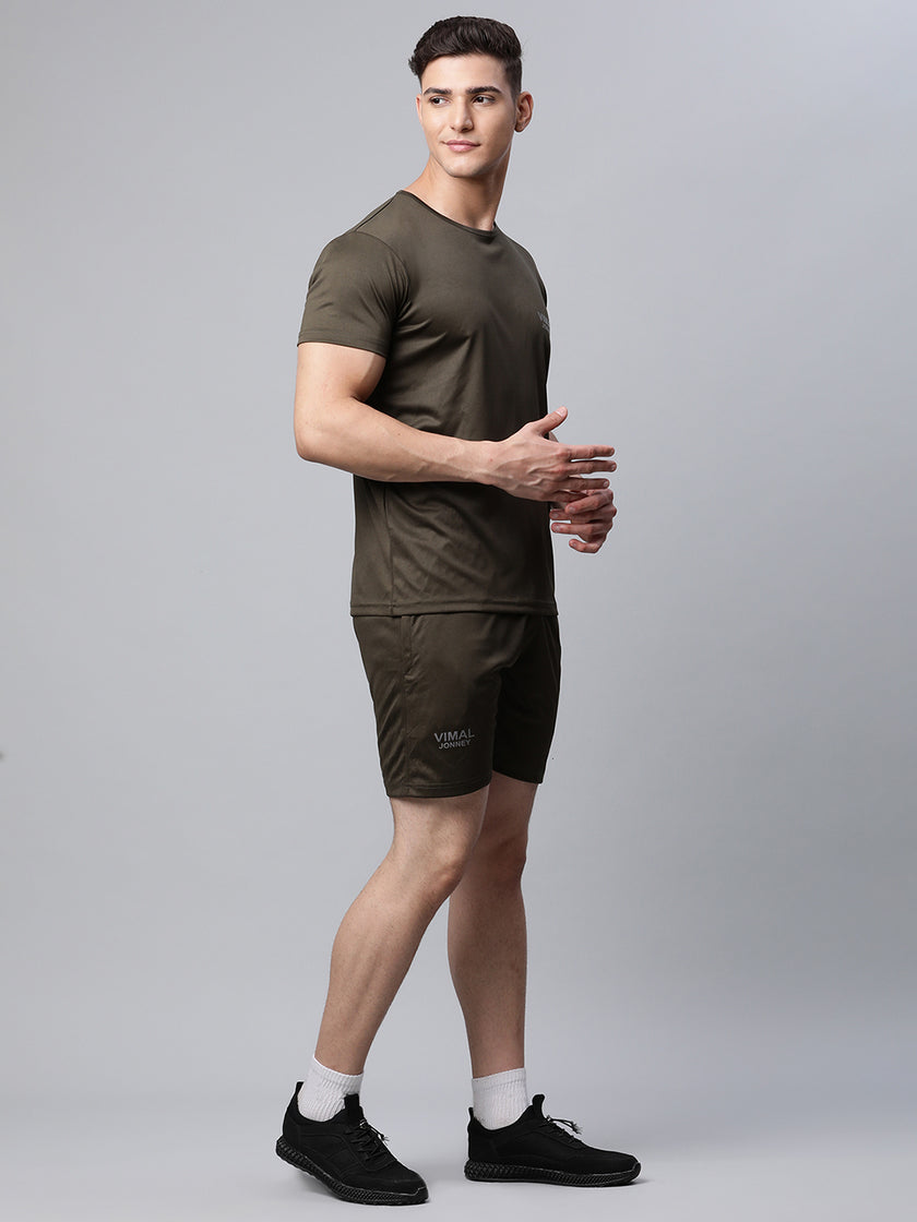 Mack Jonney Dryfit Solid Olive Tracksuit for Men