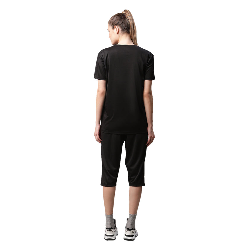 Mack Jonney Dryfit Solid Black Tracksuit for Women