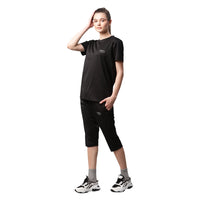 Mack Jonney Dryfit Solid Black Tracksuit for Women