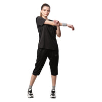 Mack Jonney Dryfit Solid Black Tracksuit for Women