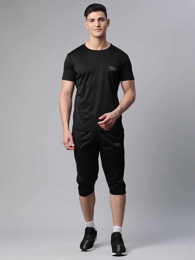 Mack Jonney Dryfit Solid Black Tracksuit for Men